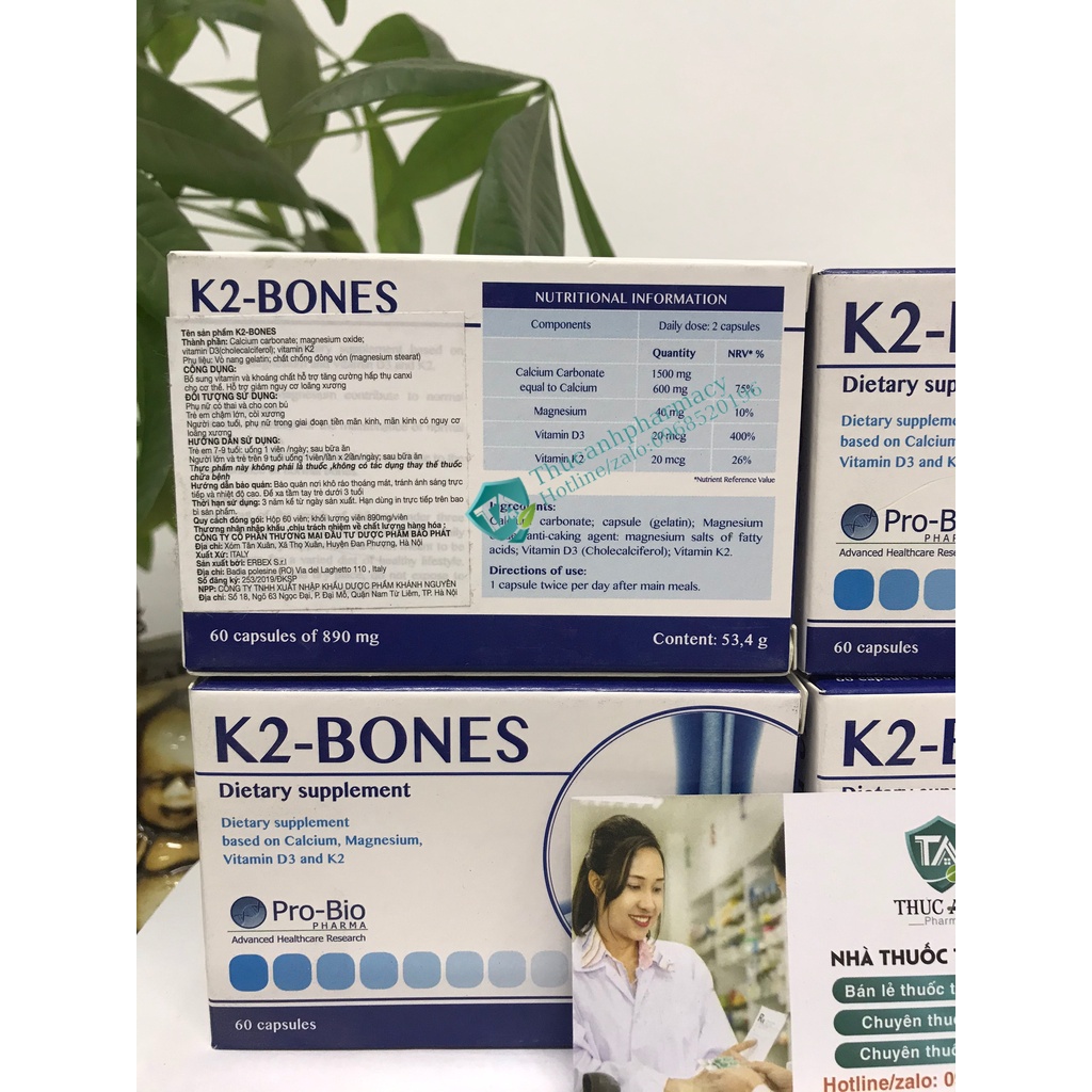 Viên Uống Canxi K2-Bone : Hỗ trợ giảm nguy cơ loãng xương