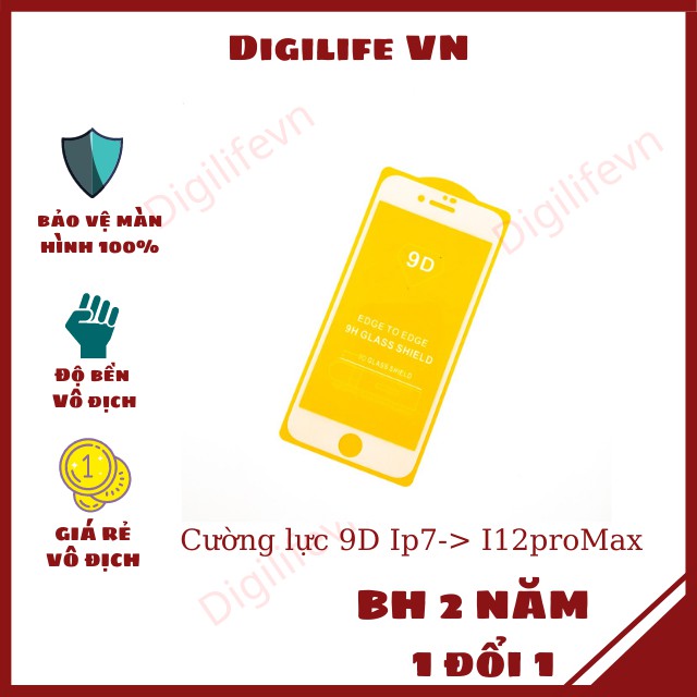 Kính Cường Lực 9D Dành Cho Ip7/8 plus , X, XS, XS Max, 11/12 Pro, Pro Max