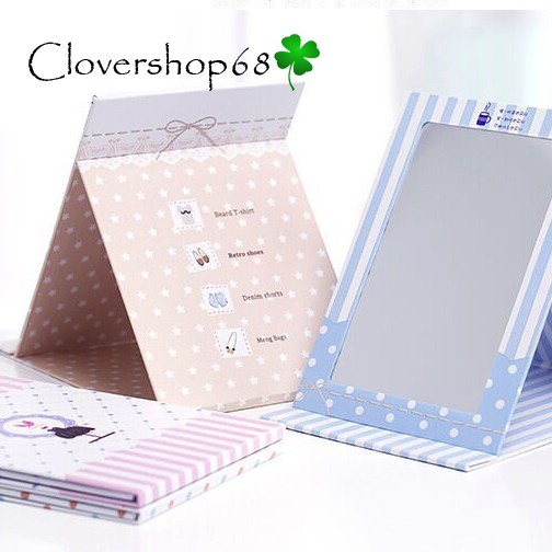 Gương trang điểm, gương để bàn gấp gọn xinh xắn - Gương trang điểm  Clovershop68