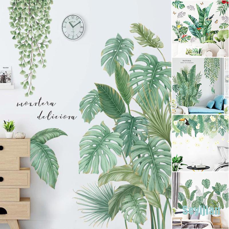 Miếng Dán Tường Trang Trí Hình Lá Cây Nhiệt Đới