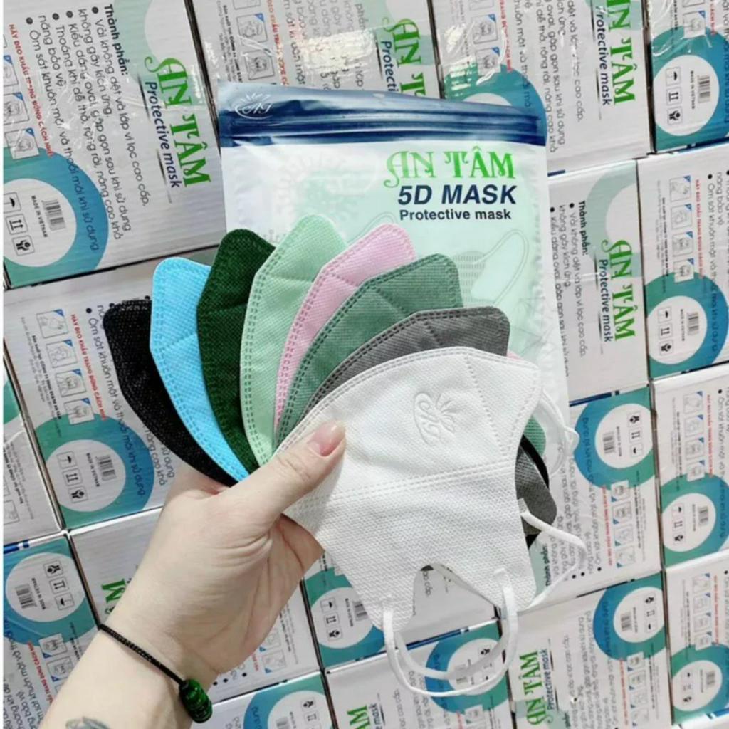 COMBO 10 tui Zip 100 CÁI 5D Mask Khẩu trang An Tam  kháng khuẩn
