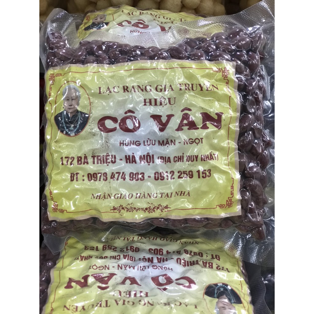 10 gói Lạc đỏ rang húng lìu Cô Vân chính hiệu loại 500 gam. thơm giòn siêu ngon, đặc sản Hà Nội