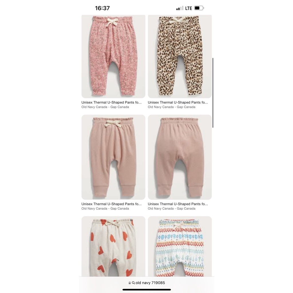 Quần dài cotton hãng Oldnavy đũng rộng cho bé gái/bé trai cao cấp mặc bỉm tiện lợi size 3M,6M,9M,12M,18M,24M