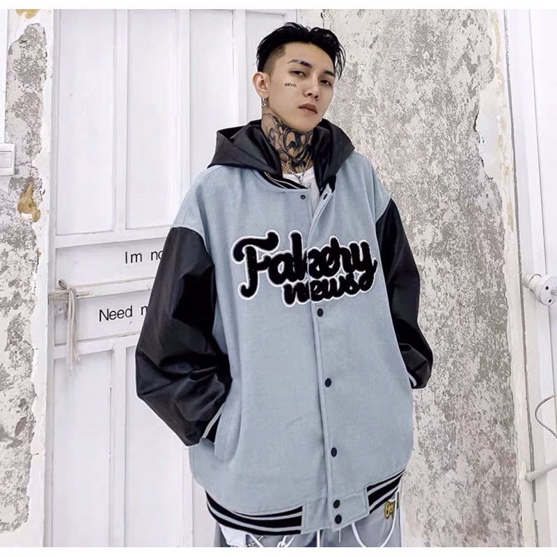 FAKERY NEWS VARSITY JACKET ( ảnh thật) 16typh