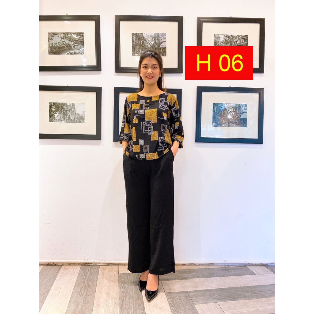 Sét Bộ Trung Niên - Sét Trung Niên Tay Lỡ - Quần dài ống Sớ - Chất Liệu Lụa Hàn Châu Cao Cấp dành cho Các Bà, các Mẹ | BigBuy360 - bigbuy360.vn