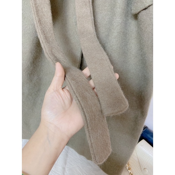 /Áo khoác dạ nữ dáng dài kiểu măngto,chất liệu dạ lông thỏ loại 1 đổi màu theo ánh sáng cực độc