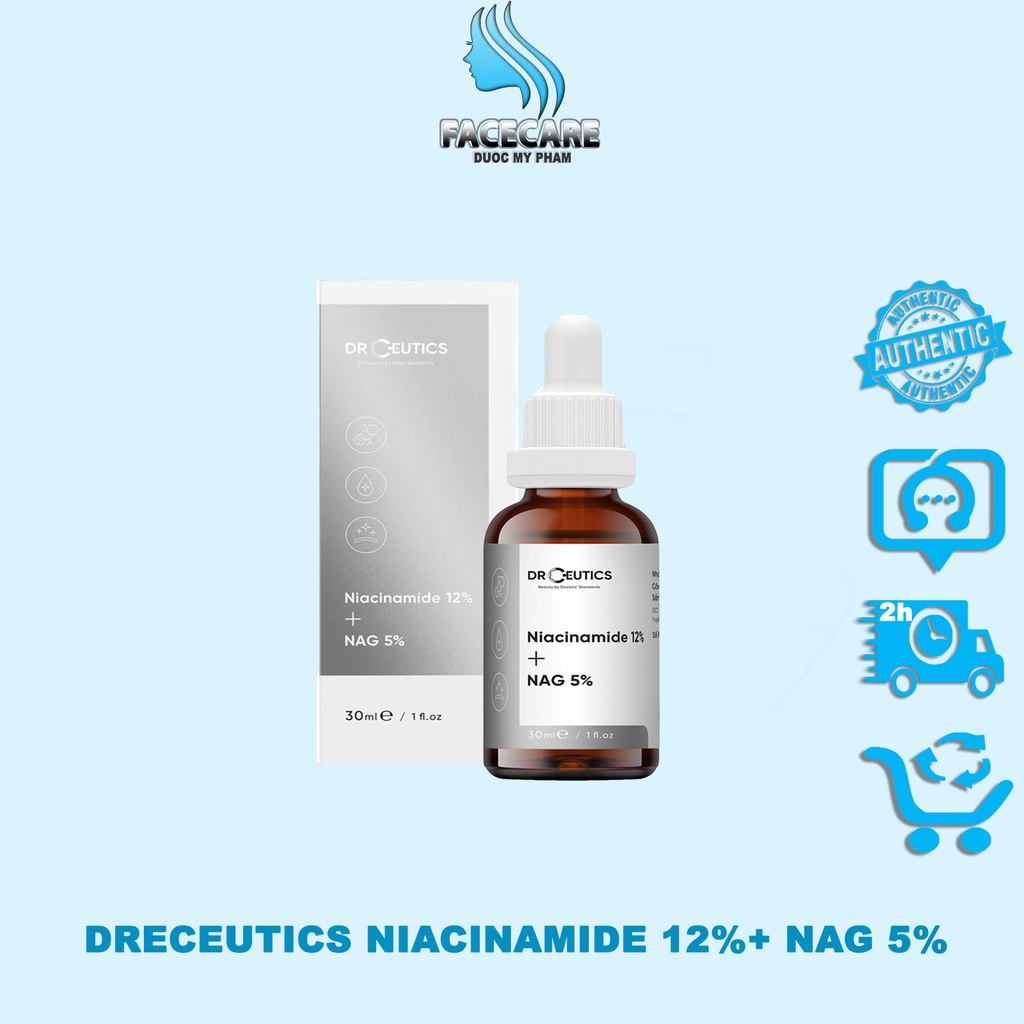 Tinh Chất Serum B3 Làm Sáng Da, Mờ Thâm, Thu Nhỏ Lỗ chân Lông Và Kiềm Dầu DrCeutics Niacinamide 12% - 30ml