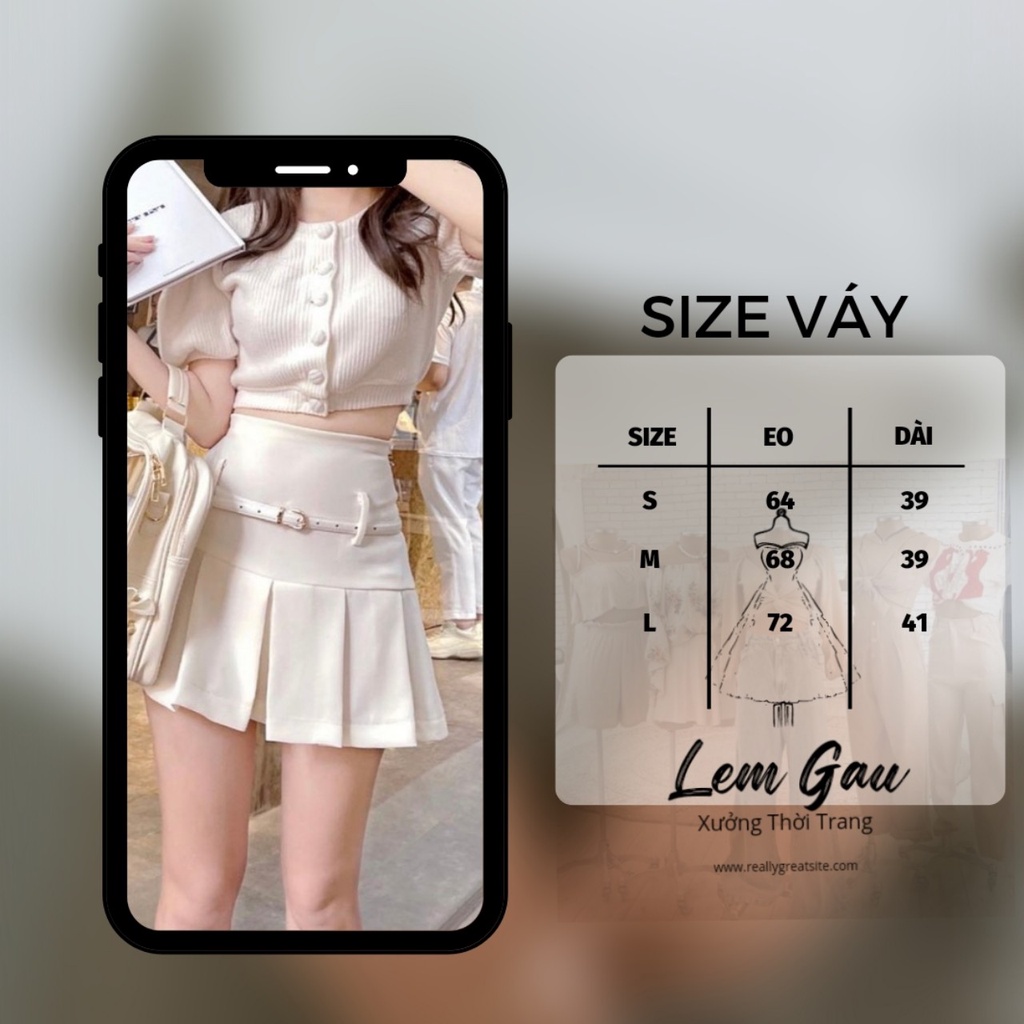 Chân Váy Xếp Ly ( có quần đùi bên trong),phong cách Teen Hàn Quốc, chất liệu Tuyết Mưa,3 Size,