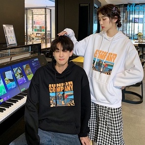 ZHELIHANGFEI Áo Hoodie Tay Dài In Hình Phong Cách Học Sinh Dễ Phối Đồ