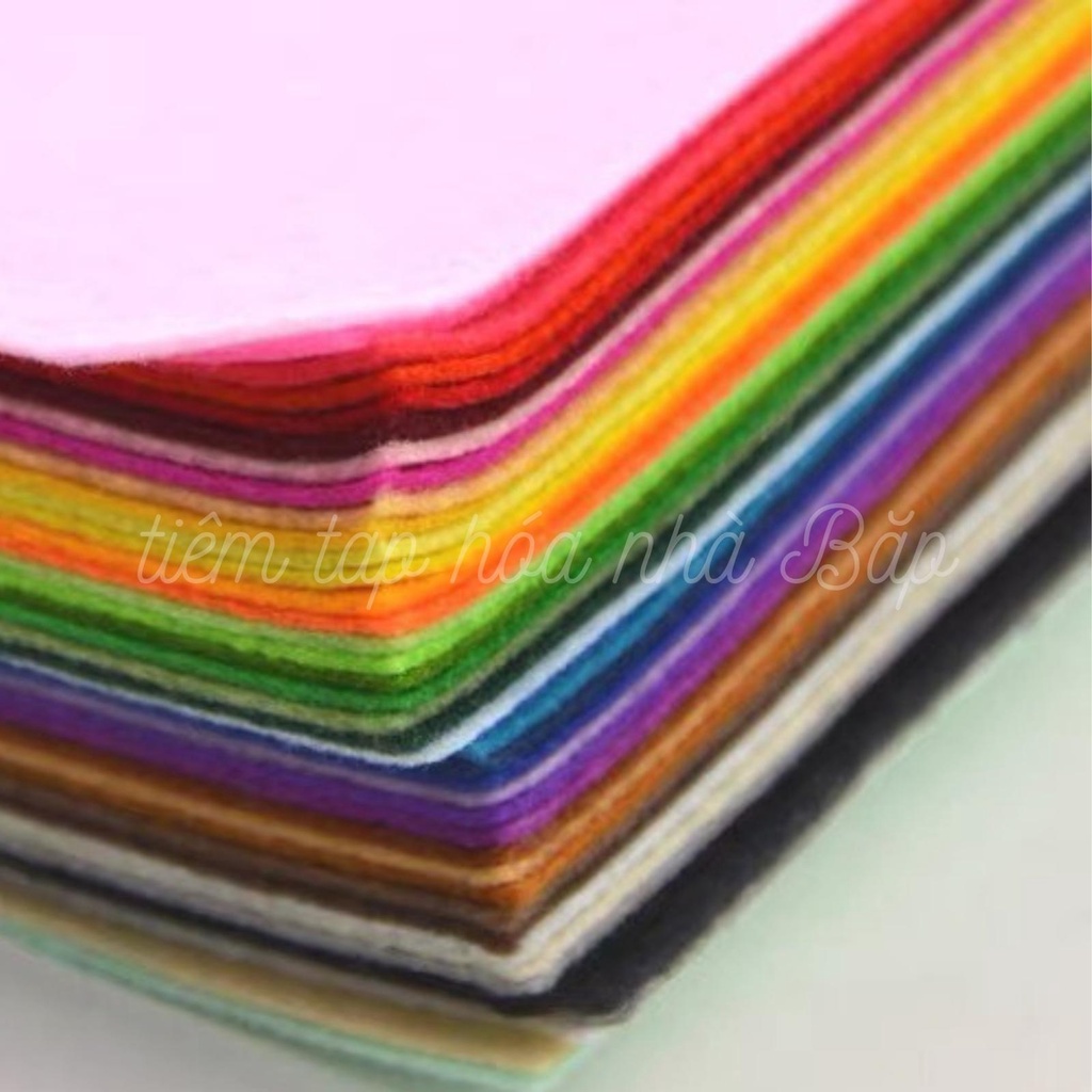 Set 40 Tấm Vải Dạ Nỉ Nhiều Màu Kích Thước 30 x 30 - Phụ Liệu Handmade DIY
