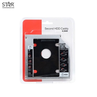 Caddy bay chuẩn sata 9.5mm 12.7mm nhôm sần, tặng tovit