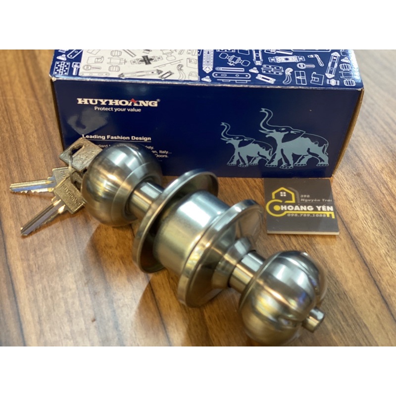 Khóa tay nắm tròn, khóa đấm tròn Huy Hoàng con voi EX02 - cam kết chính hãng