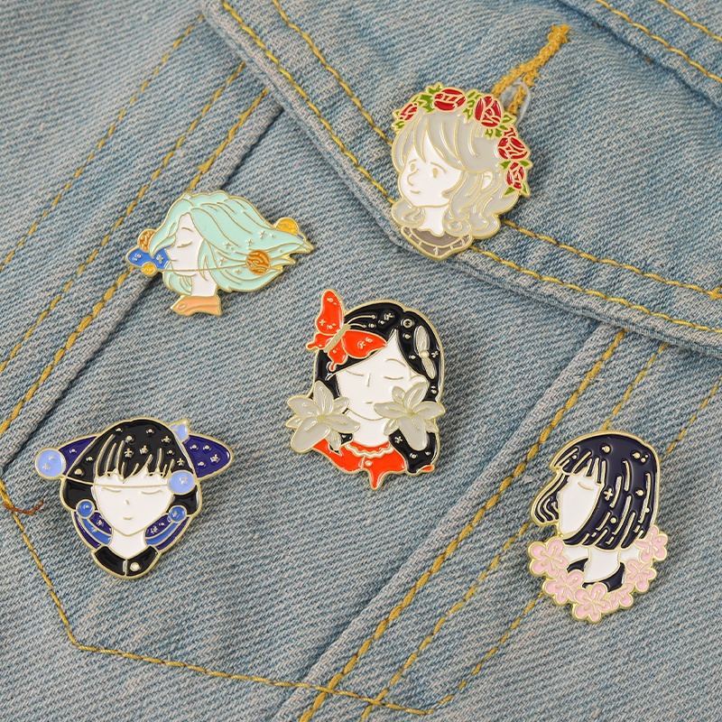 Pin cài áo Cute Girl cô gái mộng mer Space girl - GC178