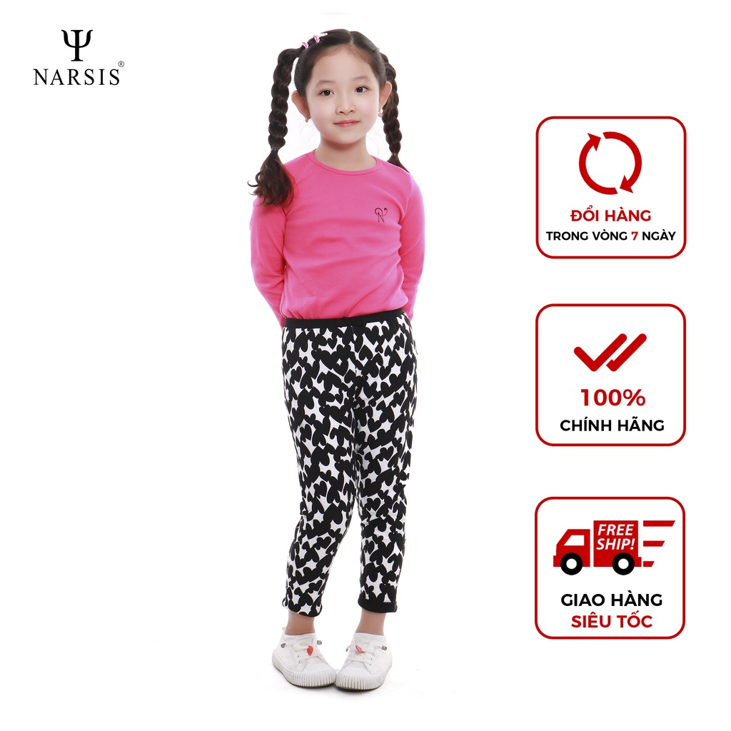 Quần dài bé gái Narsis KP9001 da cá trái tim