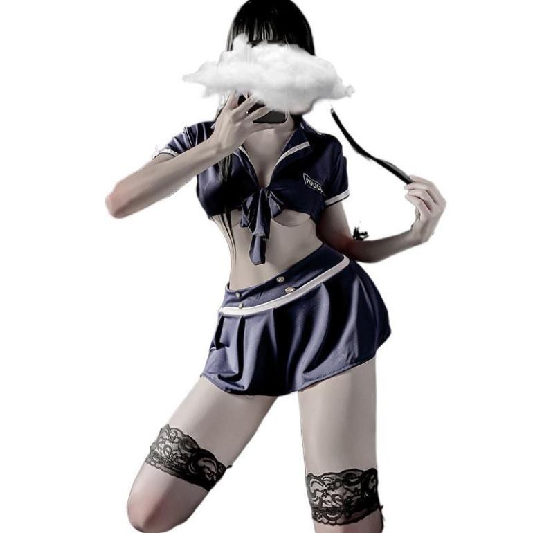 Đồ ngủ sexy cosplay đồng phục nàng cảnh sát váy áo croptop gợi cảm 9400 | BigBuy360 - bigbuy360.vn
