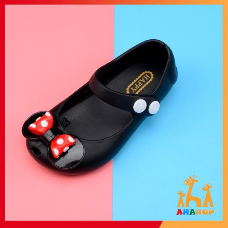 Giày cho bé- Dép nhựa cho bé gái Nơ Mickey nhựa dẻo, siêu mềm kiểu dáng Hàn Quốc chống trơn trượt
