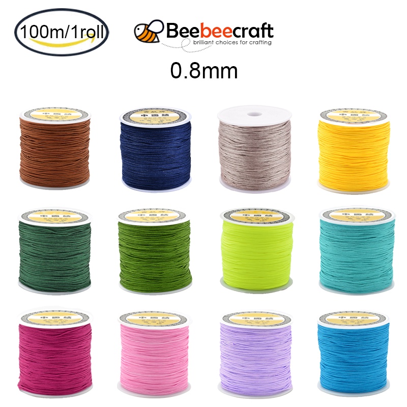 1 Cuộn Dây Nylon Màu Đen Đường Kính 0.8mm Dùng Làm Đồ Trang Sức
