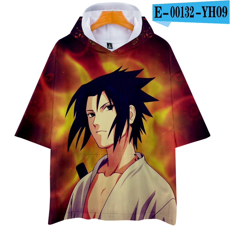 Áo Hoodie Ngắn Tay In Họa Tiết Naruto 3D Cá Tính