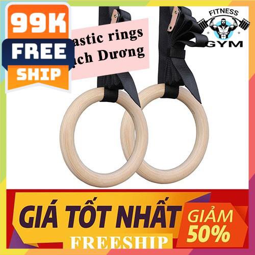 FREESHIP 🎁 Vòng xà Gymnastic Rings gỗ Bạch Dương 2021 ⚡ Vòng xà treo Ring Dip