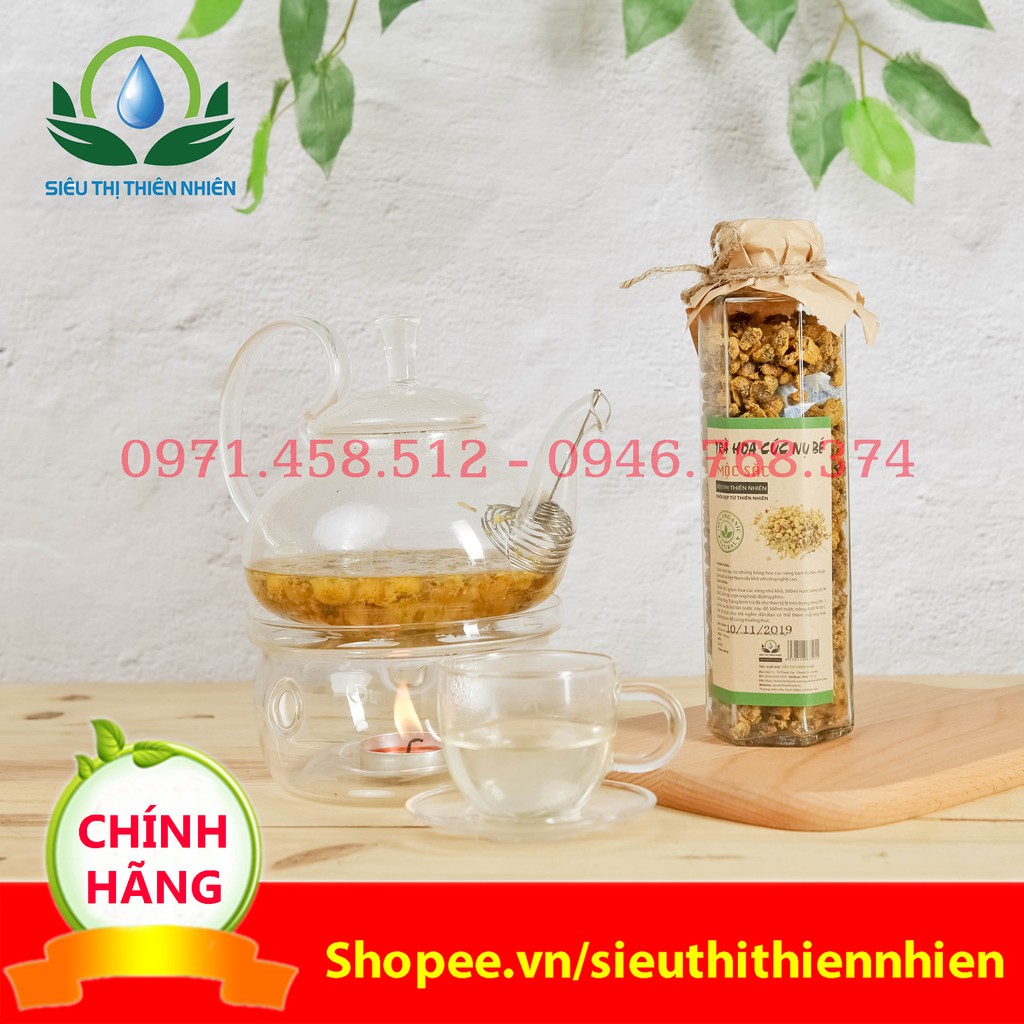 Trà hoa cúc vàng nhỏ(nụ bé)sấy khô Mộc Sắc lọ thủy tinh