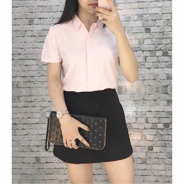 áo sơ mi nữ cộc tay công sở màu trắng M95 | BigBuy360 - bigbuy360.vn