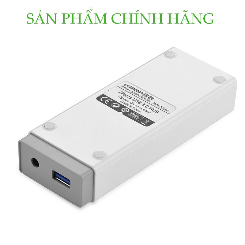 Bộ chia USB 3.0 7 cổng ugreen 20296 nguồn 12V/5A