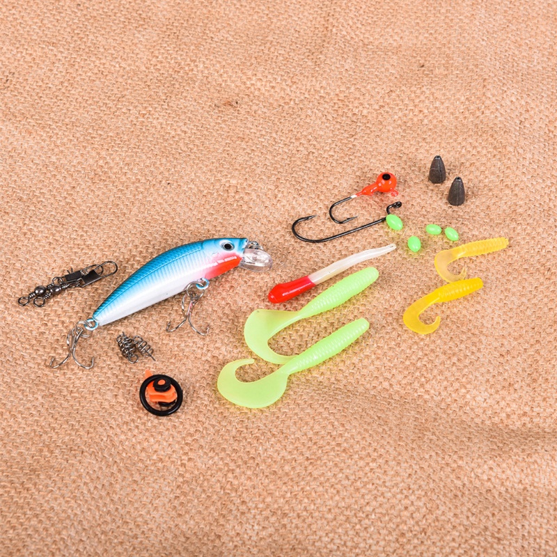 QQ Hộp 52 Mồi Giun Giả Câu Cá Bằng Nhựa Mềm