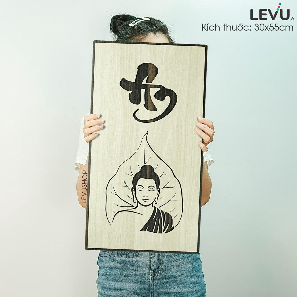 Tranh treo tường gỗ chữ An thư pháp trang trí LEVU-PG03
