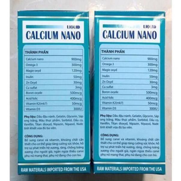 Liquid Calcium NANO - BỔ SUNG CANXI, chống còi xương, loãng xương 100 viên