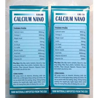 Liquid Calcium NANO - BỔ SUNG CANXI, chống còi xương, loãng sươnghộp 100 viên
