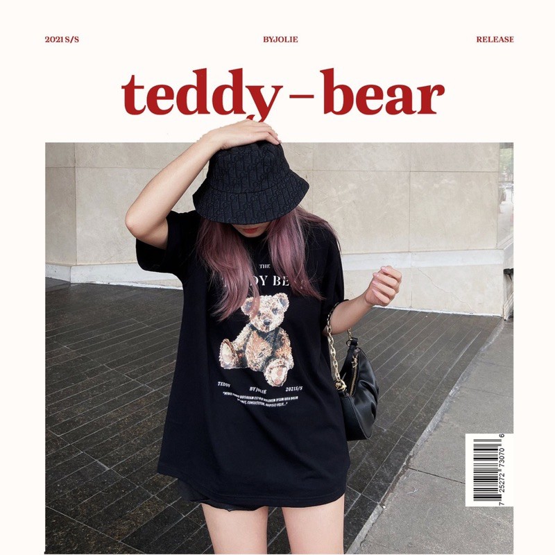 Áo phông &quot;THE TEDDY&quot; byjolie unisex chất cotton thoáng mát