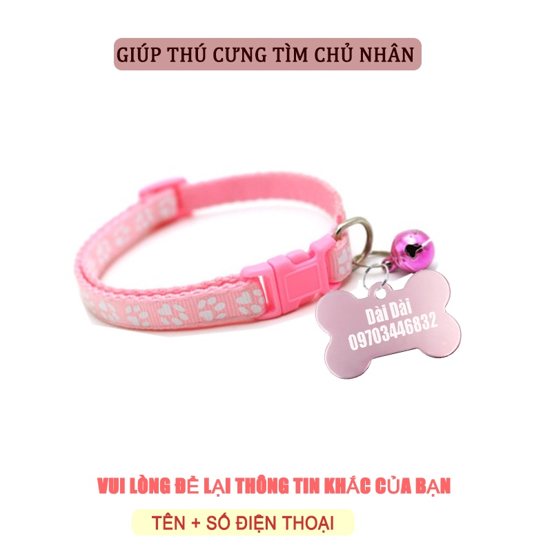 Thẻ Tên Thú Cưng -  Vòng đeo cổ 2 lớp cho chó mèo