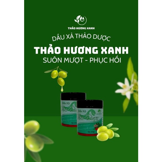 Dầu xả tóc Thảo Hương Xanh,kem ủ phục hồi tóc,mềm mượt dầu dừa nha đam