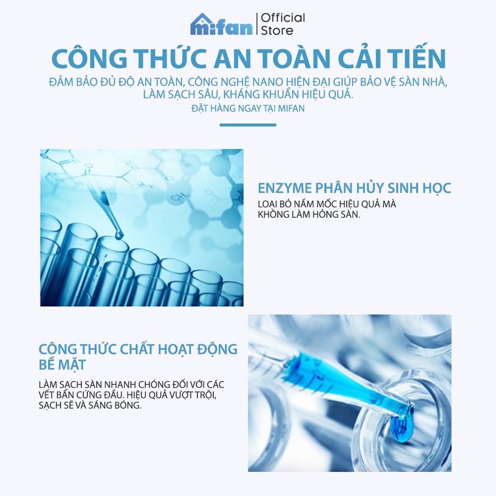 Gói 30 Miếng Lau Sàn Nhà Cao Cấp MIFAN - Hoà tan trong nước, Công nghệ Enzyme diệt khuẩn, làm sạch nhanh, hương hoa thơm