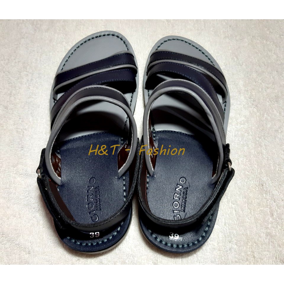 Giày Sandal Nam quai chéo da bò thật K2 - hàng xuất dư