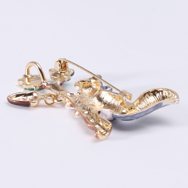 Ghim Cài Áo Hình Sóc Bằng Hợp Kim Tráng Men 2022 Thời Trang