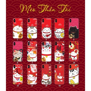 Ốp Tết 2020 C291 hình mèo thần tài Maneki Neko in sần 4D full các dòng máy