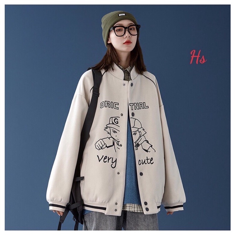 Áo khoác nỉ nam nữ bomber unisex Cậu bé very cute | BigBuy360 - bigbuy360.vn