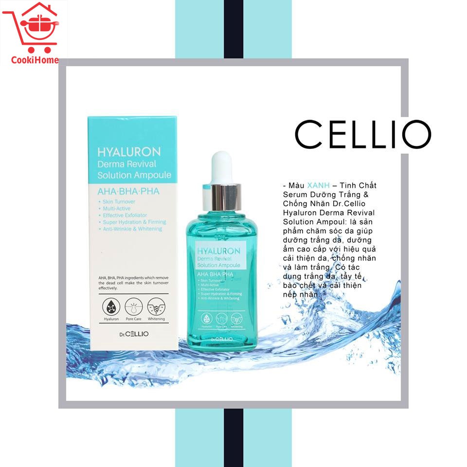 Serum Tinh chất Ốc sên, Hyaluron, Collagen - CELLIO  Tẩy tế bào chết, dưỡng trắng, dưỡng ẩm, tái tạo da