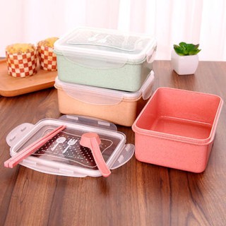 HỘP ĐỰNG CƠM HÌNH CHỮ NHẬT/ HÌNH TRÒN  KÈM MUỖNG + ĐŨA (THÌA +ĐŨA) H1004
