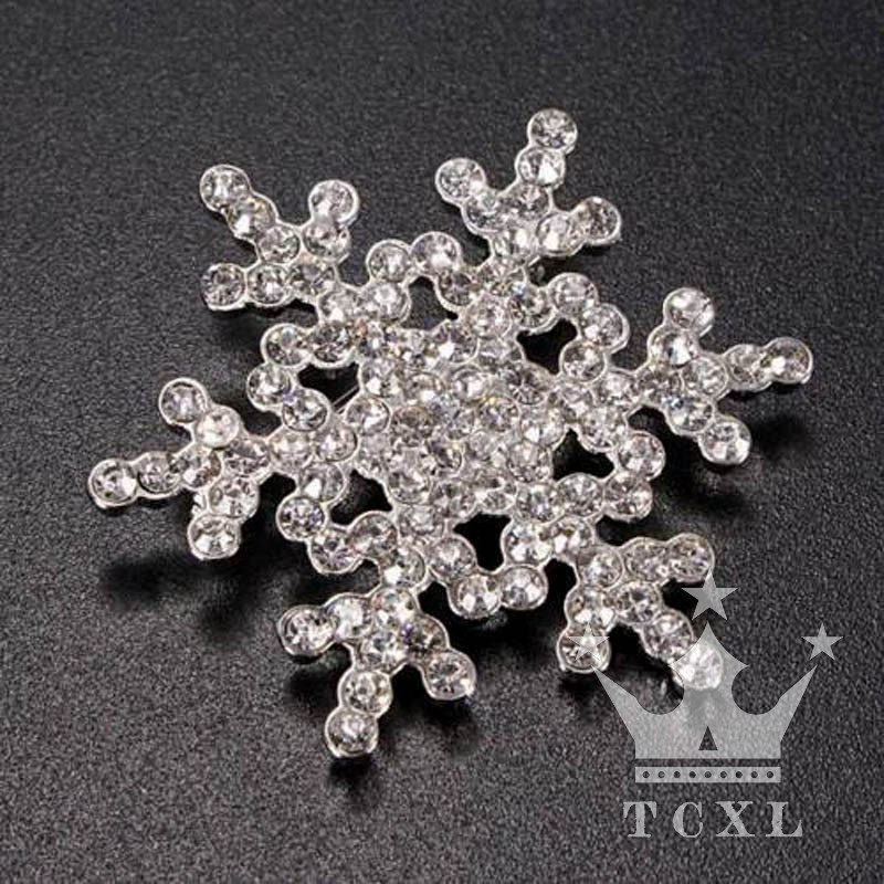 Trâm cài áo hình hoa tuyết đính đá thời trang thanh lịch dành cho nữ