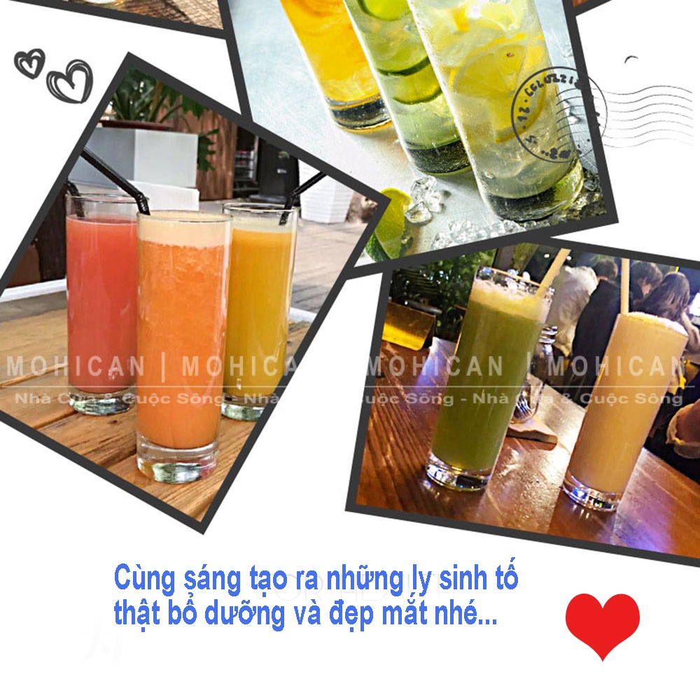 Ly thủy tinh Union cà phê ống 260ml, nhập khẩu Thái Lan, cốc trà đá kiểu dáng cao giá rẻ MOHICAN UNIG-393