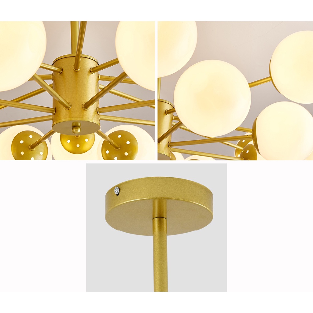 Đèn chùm ROYRAS cao cấp loại 12 bóng rang trí nhà cửa hiện đại, sang trọng - Kèm bóng LED chuyên dụng.