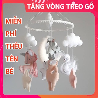 [TẶNG VÒNG TREO] Đồ chơi treo nôi cho bé kích thích thị giác CoCo Kids ảnh thật, phát nhạc tự xoay mẫu HƯƠU SAO 2