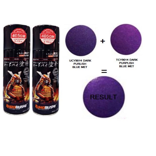 Sơn Xịt Samurai Màu Tím Đậm - Mã UCY9014 + TCY9014 Hệ Thông 2 Lớp Màu Yamaha