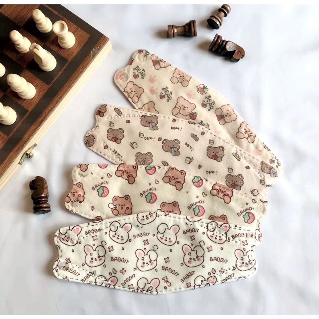 Khẩu Trang Y Tế Hoạ Tiết 4 Lớp Hàn Quốc | Khẩu Trang KF94 Hoạt Hình Dễ Thương Sắc Nét Size Người Lớn (Lẻ 1 chiếc)