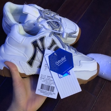 Giày Sneaker  𝗠𝗟𝗕 Tăng chiều cao 5cm - Logo Ny Đen Đế Nâu Logo In 3D sneaker siêu hot 2022