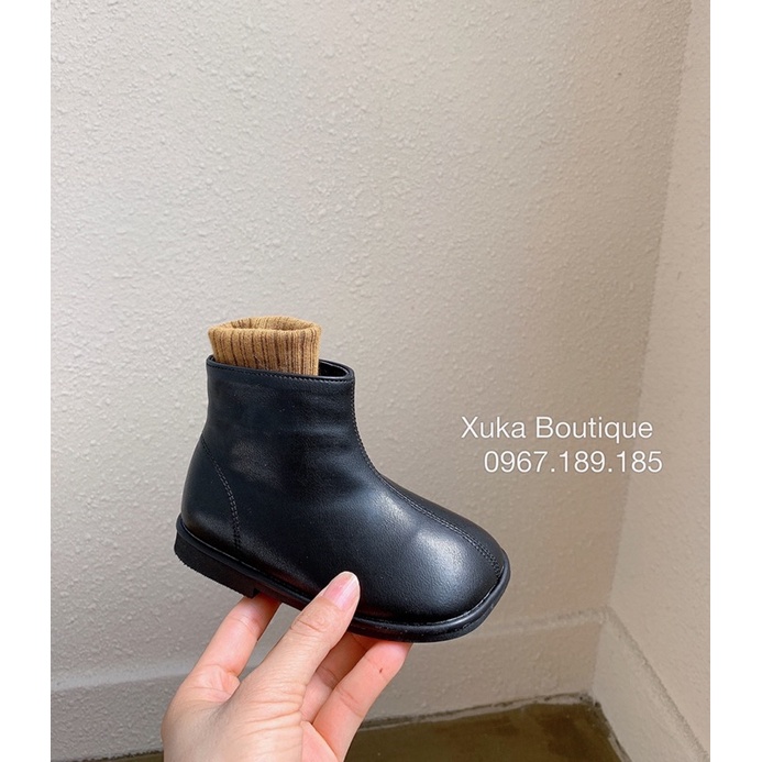 Giày Bé Gái Cao Cấp Hàn Quốc - Giày Bốt Da Thật Siêu Mềm [Ảnh, Video thật]