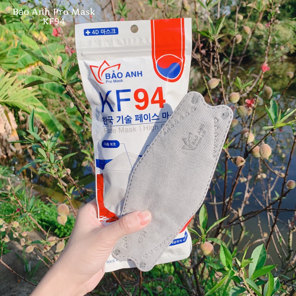 Khẩu trang y tế 4D Bảo Anh  KF94 hàng chính hãng chống bụi kháng khuẩn 1 túi 10 chiếc