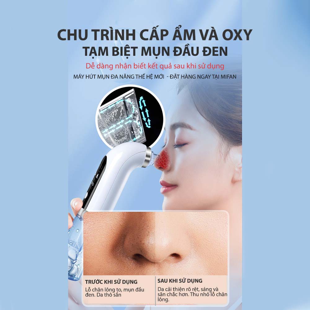 Máy Hút Mụn Mini Anphaltech Store Thế Hệ Mới-Hút Mụn Đầu Đen, Mụn Cám, Bã Nhờn, Làm Sạch, Phun Oxy Dưỡng Ẩm